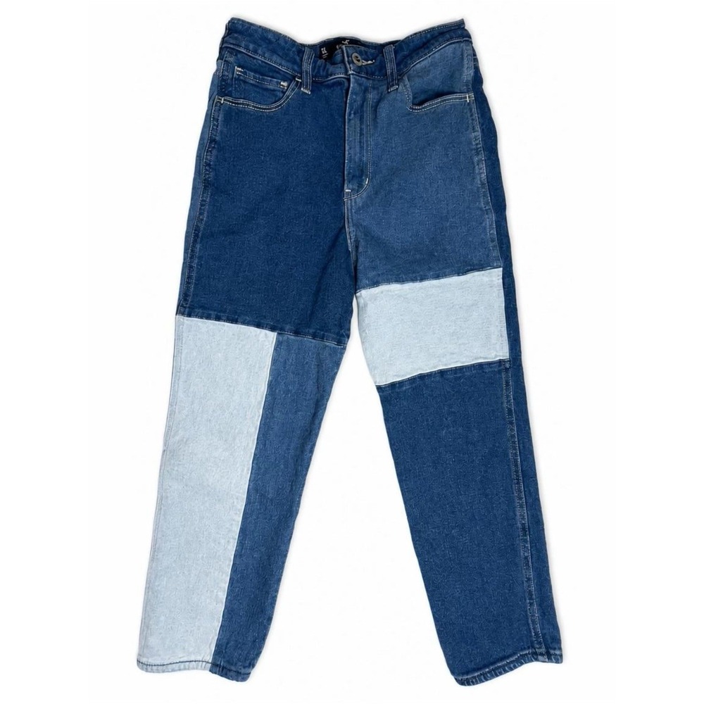 Hollister Women's Ultra High-Rise Patchwork Mom Jeans Blue Sz 5S 27W 25L